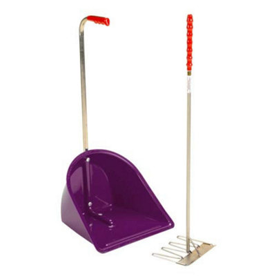 Stubbs Stable Mate Manure Collector With Long Handle Rake Purple (One Size)