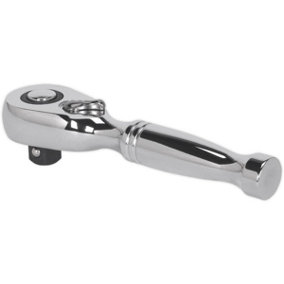 Stubby 48-Tooth Pear-Head Ratchet Wrench - 3/8 Inch Sq Drive - Flip Reverse