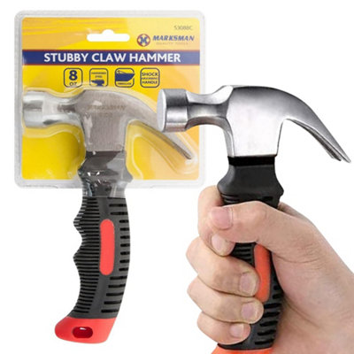Stubby Claw Hammer 8oz Heavy Duty Construction Soft Grip Safe Handle New