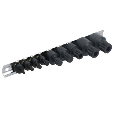 Stubby Impact Triple Square Spline Bit Sockets M4 - M12 MT14 - MT18 9pc Set