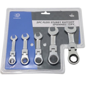 Stubby Ratchet Spanners - 10 to 19mm 5 Piece Set