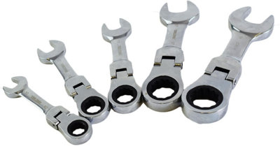 Stubby Ratchet Spanners - 10 to 19mm 5 Piece Set