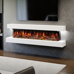 Studio 6 Built in Britain  Wall Mounted Electric Fireplace, LED Flame, Fully Assembled, 72 Inches Wide
