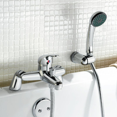 Studio Bath Shower Mixer Tap With Shower Handset Chrome - 3