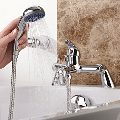 Studio Bath Shower Mixer Tap With Shower Handset Chrome - 5