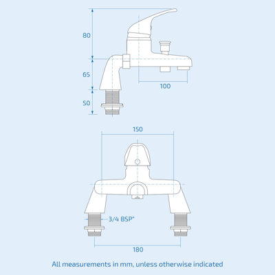 Studio Bath Shower Mixer Tap With Shower Handset Chrome - 7