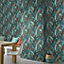 Studio Onszelf Lightly Textured Paste The Wall Blue Green Teal Tropical Grasses