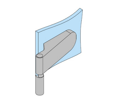 Studio Private Line Glass door hinge 2 parts, round, aluminium colour C0