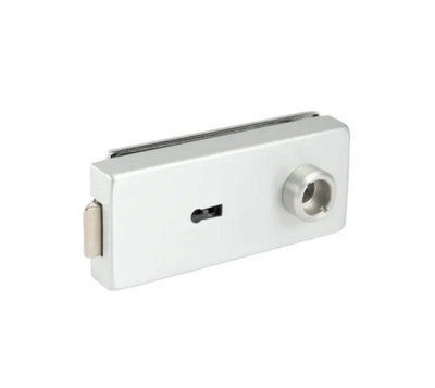 Studio Private Line glass door lock, warded, angular, aluminium-coloured C0