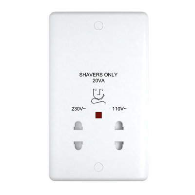 Studio Shaver Socket White Plastic
