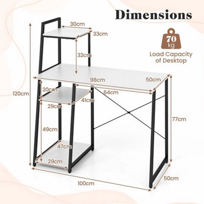 Study Writing Desk 100cm Home Office Computer Desk w/storage