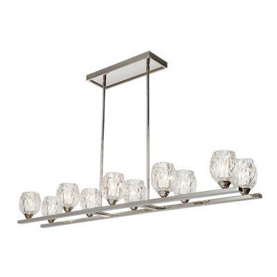 Stunning 10 Bulb Chandelier Ceiling Light in Polished Nickel Finish with LED G9 Bulbs