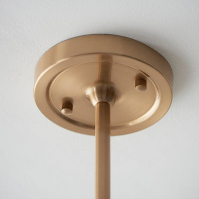 Stunning 5-Light Pendant Ceiling Light in Brushed Aged Brass with Coral Pink Shades