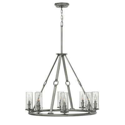 Stunning 8 Bulb Chandelier Ceiling Light in Polished Antique Nickel for Elegant Interiors