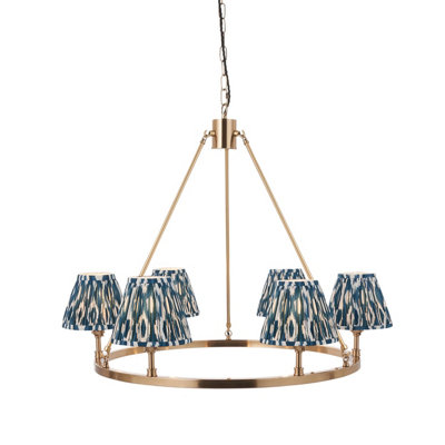 Stunning Aged Brass and Marlin Blue Pendant Light for Home Decor