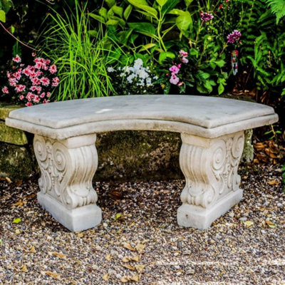 Stunning Classic Stone Garden Bench Loveseat