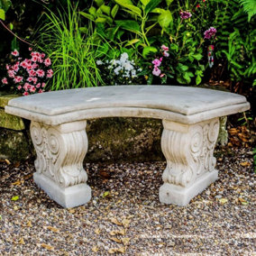 Stunning Classic Stone Garden Bench Loveseat