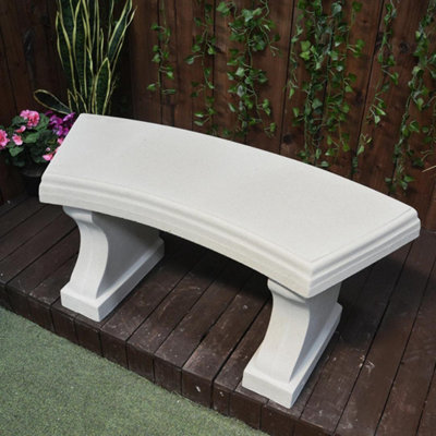 Stunning Textured Sandstone Curved Bench Perfect For Gardens | DIY at B&Q