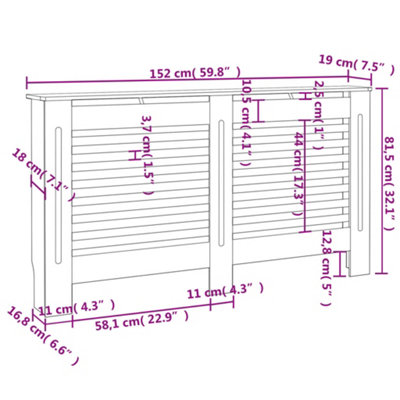 Sturdy and Durable Radiator Cover 152x19x81.5 cm MDF - 8