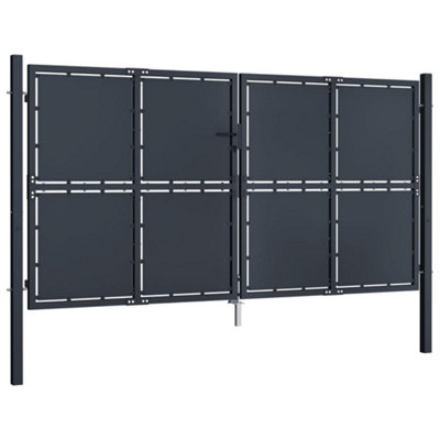 Sturdy Garden Gate Steel 300x150 cm Anthracite