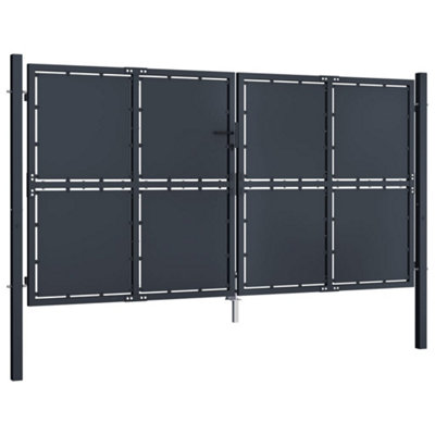 Sturdy Garden Gate Steel 300x175 cm Anthracite