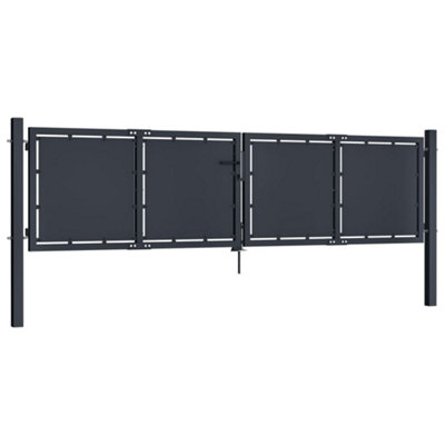 Sturdy Garden Gate Steel 300x75 cm Anthracite
