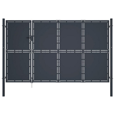 Sturdy Garden Gate Steel 350x150 cm Anthracite