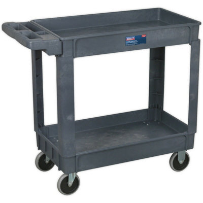 Sturdy Heavy Duty 2 Level Workshop Trolley with 113kg Capacity per Shelf