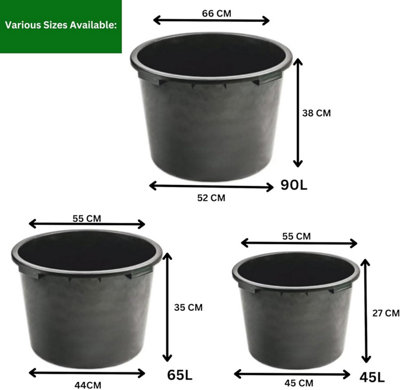 Sturdy Heavy Duty Large Plastic Bucket with Handles 45L