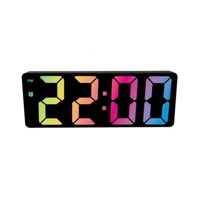 Style 2 LED Large Electronic Clock with Colourful Fonts