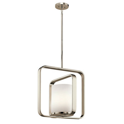 Stylish 1 Bulb Ceiling Pendant Light in Polished Nickel Finish for Modern Interiors