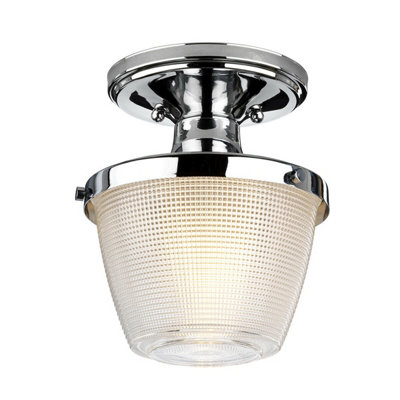 Stylish 1 Bulb Flush Light with IP44 Rating - Polished Chrome LED E27 60W
