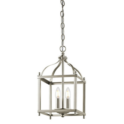 Stylish 2 Bulb Brushed Nickel Pendant Light for Modern Interiors