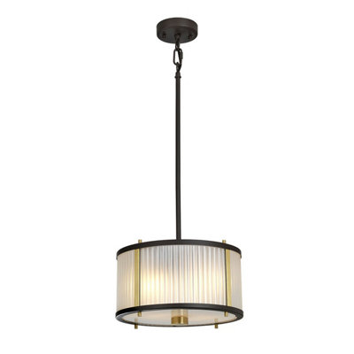 Stylish 2 Bulb Ceiling Pendant Light in Museum Bronze Finish