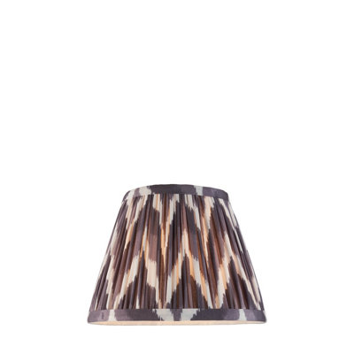 Stylish 20cm Pearl Grey Tapered Lamp Shade with Handcrafted Zigzag Design