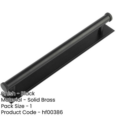 Stylish 224mm Stepped Backplate Cabinet Handle in Matt Black Finish ...