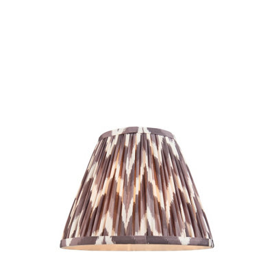 Stylish 25cm Handcrafted Pearl Grey Tapered Lamp Shade with Zigzag Design
