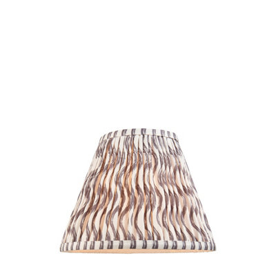 Stylish 25cm Pearl Grey Tapered Cylinder Lamp Shade - Handcrafted Pleated Design