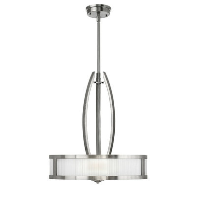 Stylish 3 Bulb Brushed Nickel Ceiling Pendant Light with LED G9 Bulbs