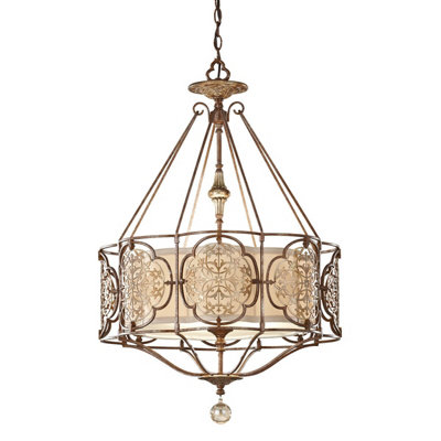 Stylish 3 Bulb Ceiling Pendant Light in British Bronze Finish