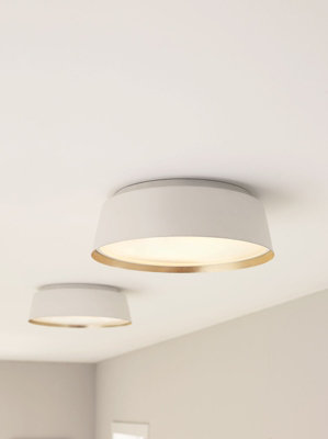 Stylish 3 Bulb Matte White Flush Ceiling Light with LED E14 Socket