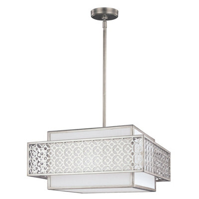 Stylish 3 Bulb Sunrise Silver Ceiling Pendant Light with E27 LED Compatibility