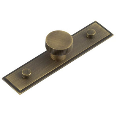 Stylish 30mm Antique Brass Cupboard Knob with Stepped Backplate - Kitchen Cabinet Knob