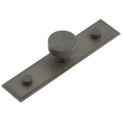 Stylish 30mm Dark Bronze Cupboard Knob with Stepped Backplate - Kitchen Cabinet Knob