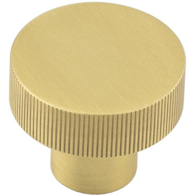Stylish 30mm Satin Brass Cupboard Knob for Modern Interiors Kitchen Cabinet Knob