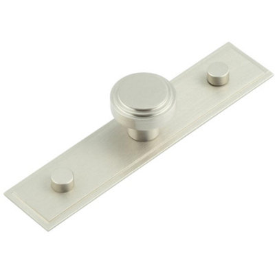 Stylish 30mm Satin Nickel Cupboard Knob with Stepped Backplate Kitchen - Cabinet Knob