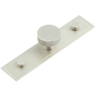 Stylish 30mm Satin Nickel Cupboard Knob with Stepped Backplate Kitchen Cabinet Knob