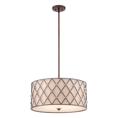 Stylish 4 Bulb Copper Canyon Ceiling Pendant Light with E27 Fitting
