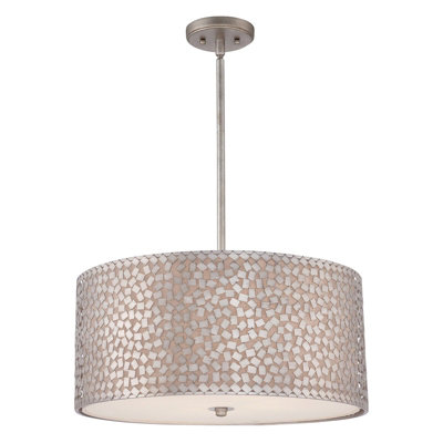 Stylish 4 Bulb Old Silver Pendant Light Fitting for Modern Interiors