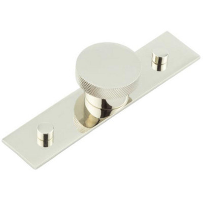 Stylish 40mm Polished Nickel Cupboard Knob with Plain Backplate - Kitchen Cabinet Knob